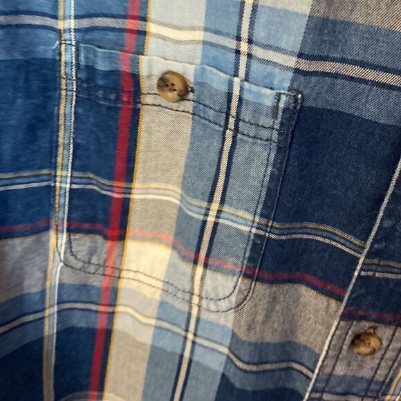 Roebuck & Co. - blue plaid button down shirt- size medium - Picture 5 of 10